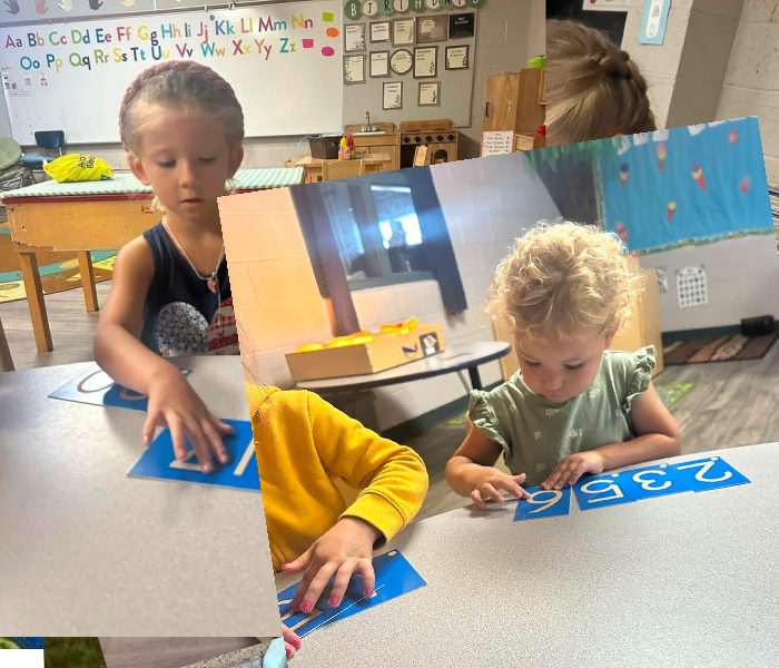 girl learning numbers